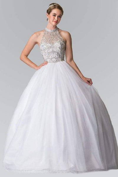 Elizabeth K - GL2206 High Illusion Ornate Ballgown Quinceanera Dresses XS / White