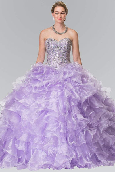 Elizabeth K - GL2209 Ruffled Sweetheart Ballgown Special Occasion Dress XS / Lilac