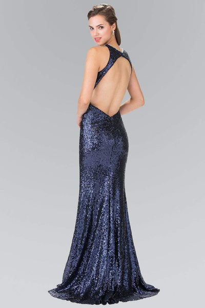 Elizabeth K - GL2217 Sequined Halter Neck Trumpet Dress Special Occasion Dress
