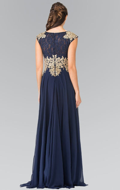 Elizabeth K - GL2228 Embellished Bateau Chiffon A-Line Dress Special Occasion Dress