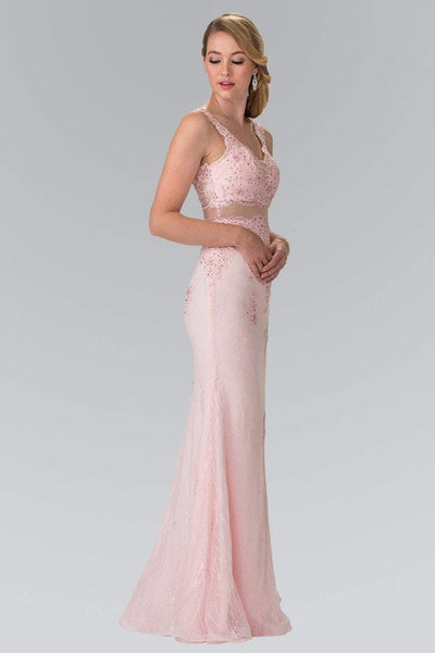 Elizabeth K - GL2240 Laced V-Neck Trumpet Gown Special Occasion Dress