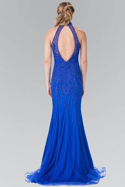 Elizabeth K - GL2263 Sequined Halter Long Dress Special Occasion Dress