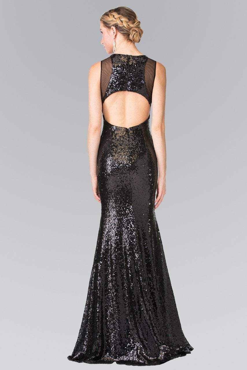 Elizabeth K - GL2292 Sequined Illusion Panel Sheath Gown Special Occasion Dress