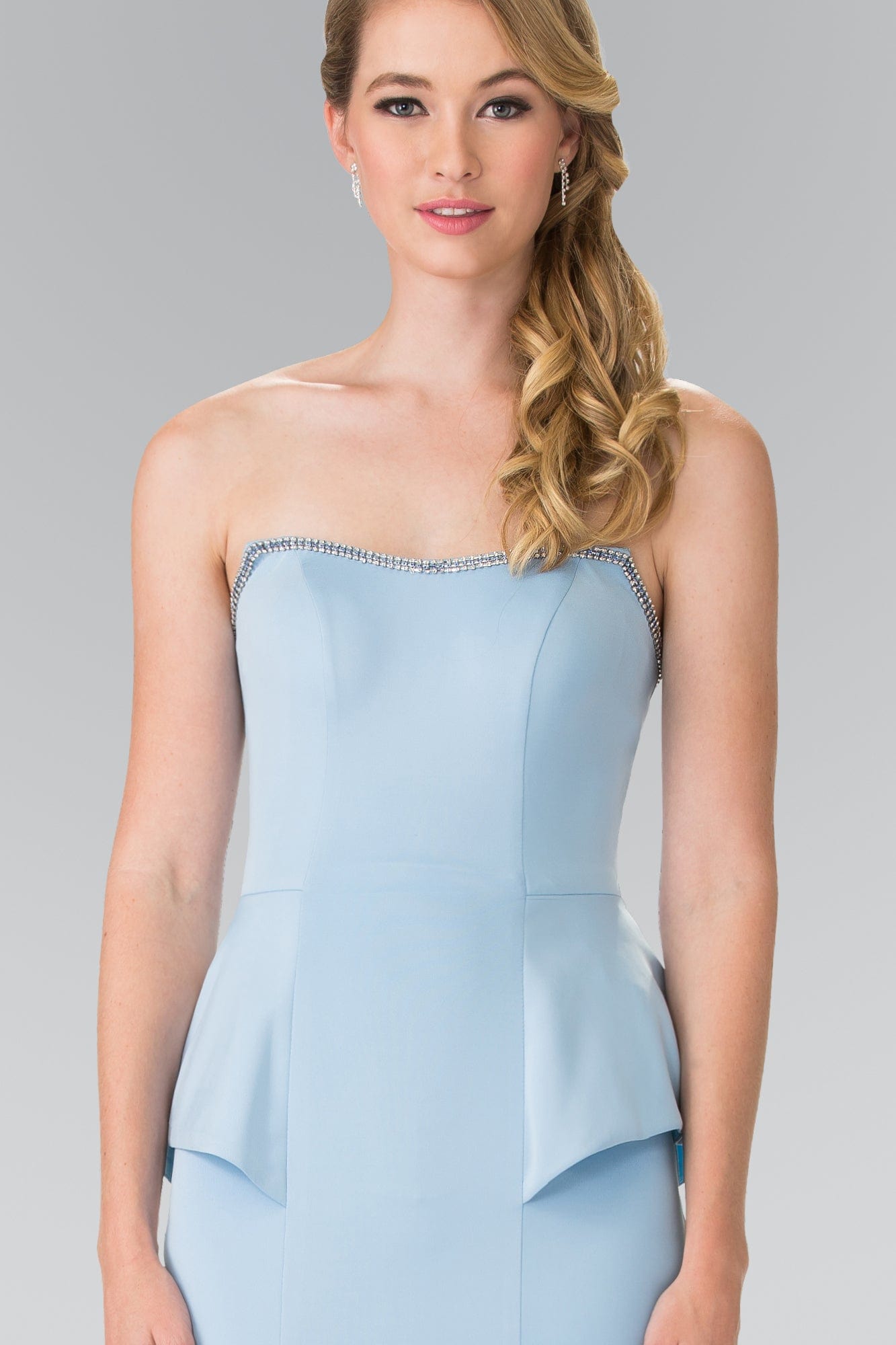 Elizabeth K - GL2304 Strapless Peplum Long Dress Special Occasion Dress