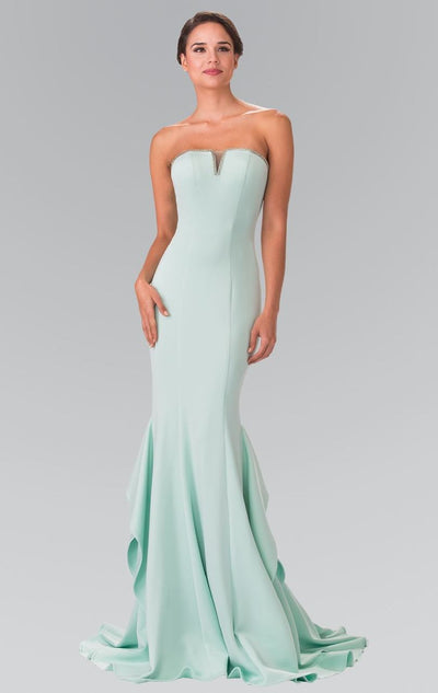 Elizabeth K - GL2305 Strapless Ruffled Long Dress Special Occasion Dress XS / Tiffany
