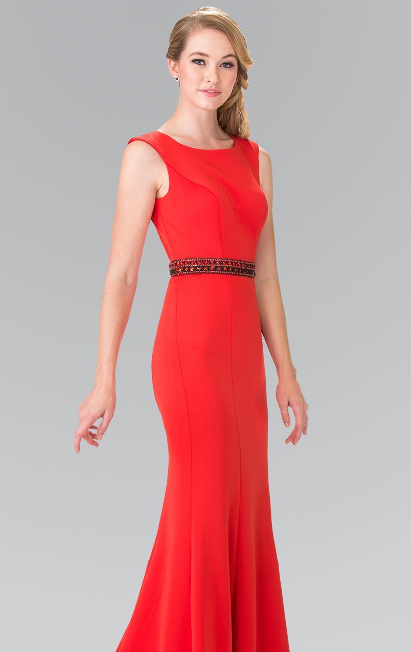Elizabeth K - GL2306 Sleeveless Jewel Long Dress Special Occasion Dress XS / Red