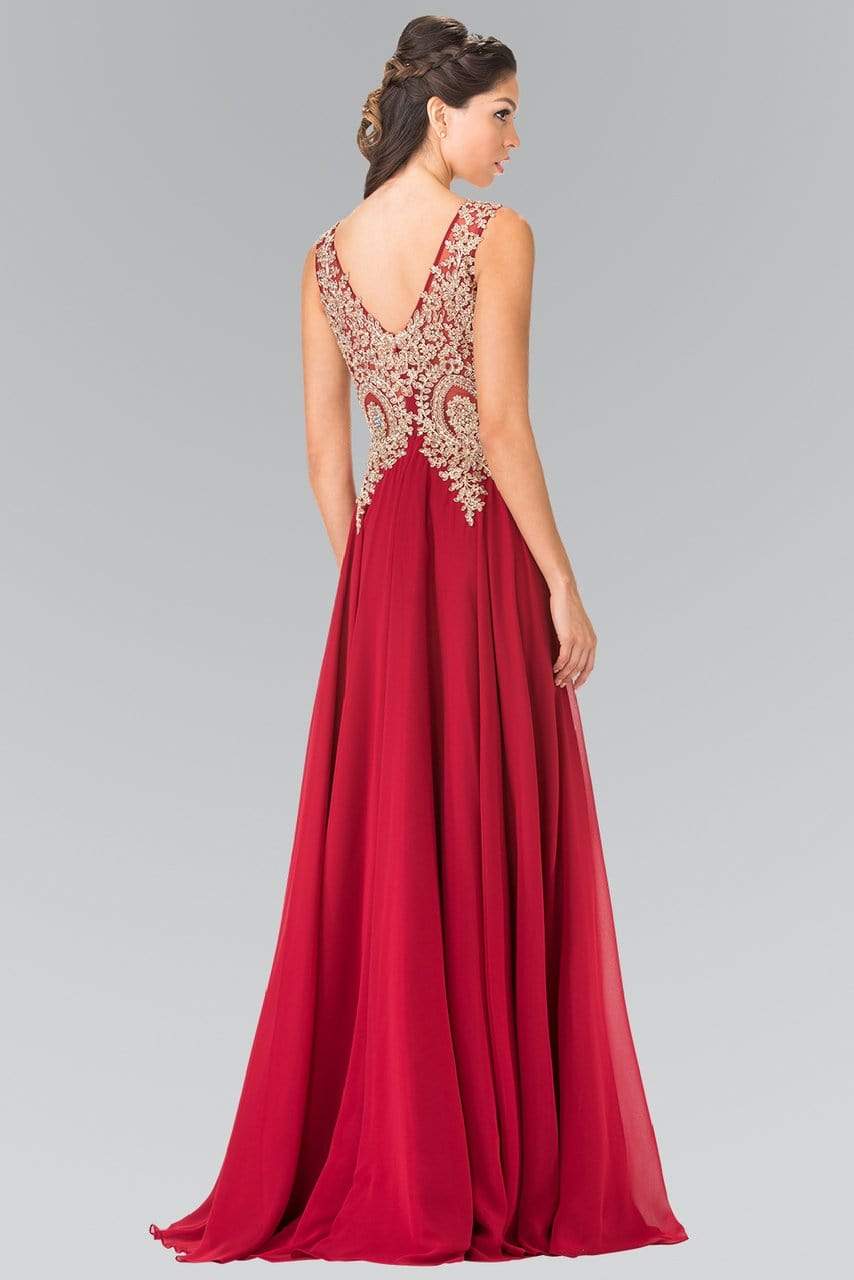 Elizabeth K - GL2311 Intricate Lace V-Neck A-Line Gown Special Occasion Dress