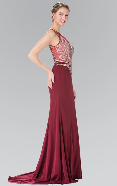 Elizabeth K - GL2323 Embellished Scoop Neck Rome Trumpet Dress Special Occasion Dress