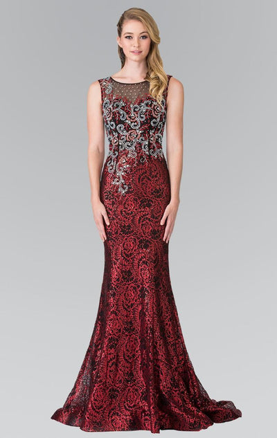Elizabeth K - GL2341 Sleeveless Beaded Long Dress Special Occasion Dress XS / Red