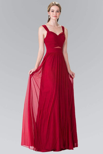 Elizabeth K - GL2366 Ruched Sweetheart Bodice Long Chiffon Gown Bridesmaid Dresses XS / Burgundy