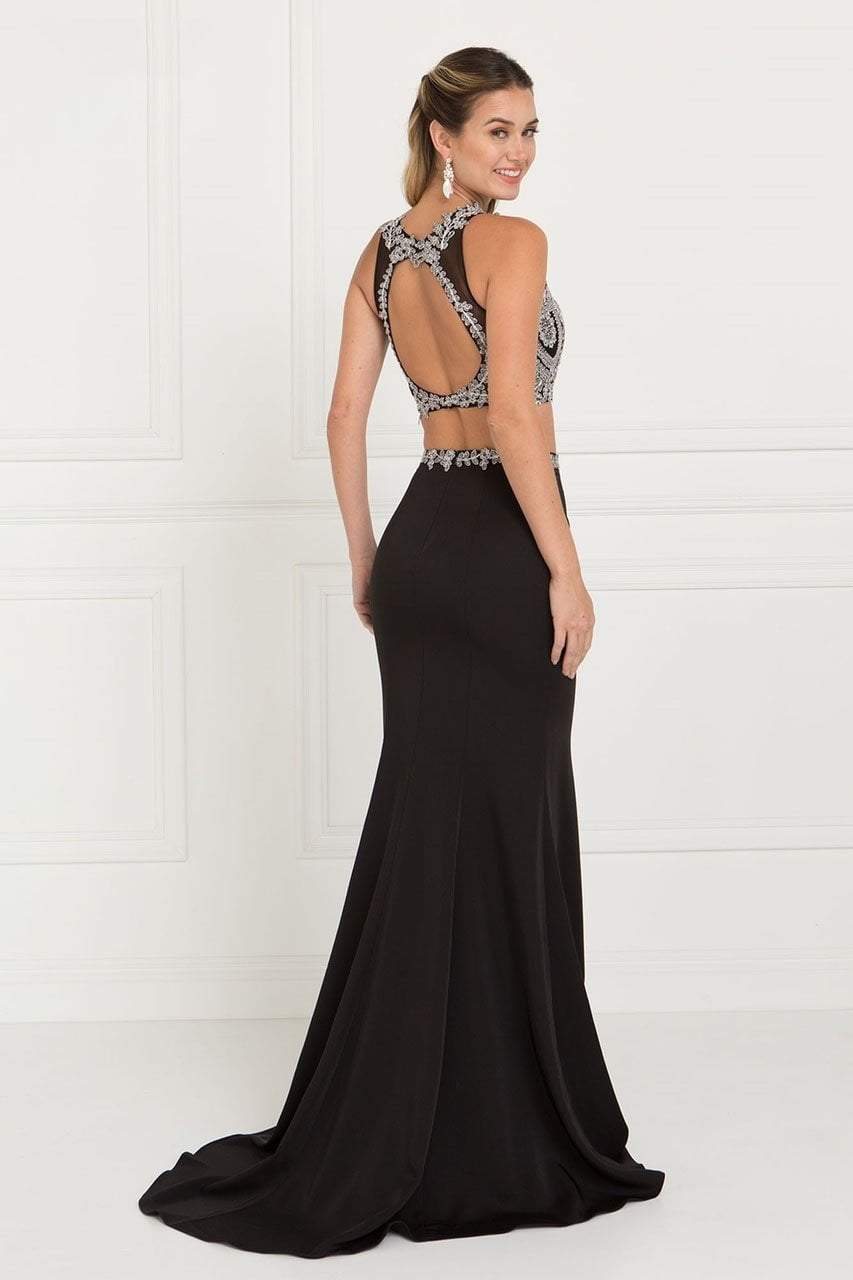 Elizabeth K - GL2419 Embroidered Two Piece Halter Evening Dress Special Occasion Dress