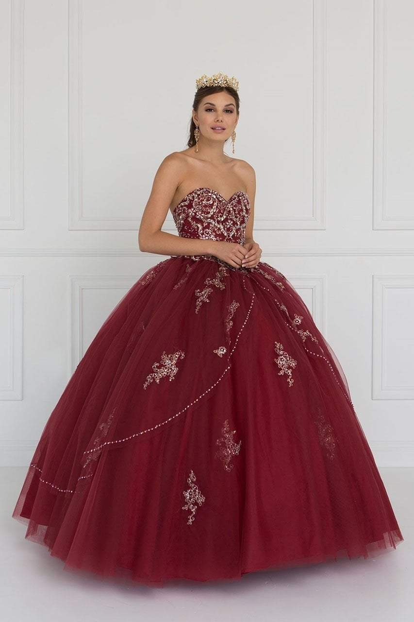 Elizabeth K - GL2427 Embellished Sweetheart Ballgown with Bolero Special Occasion Dress