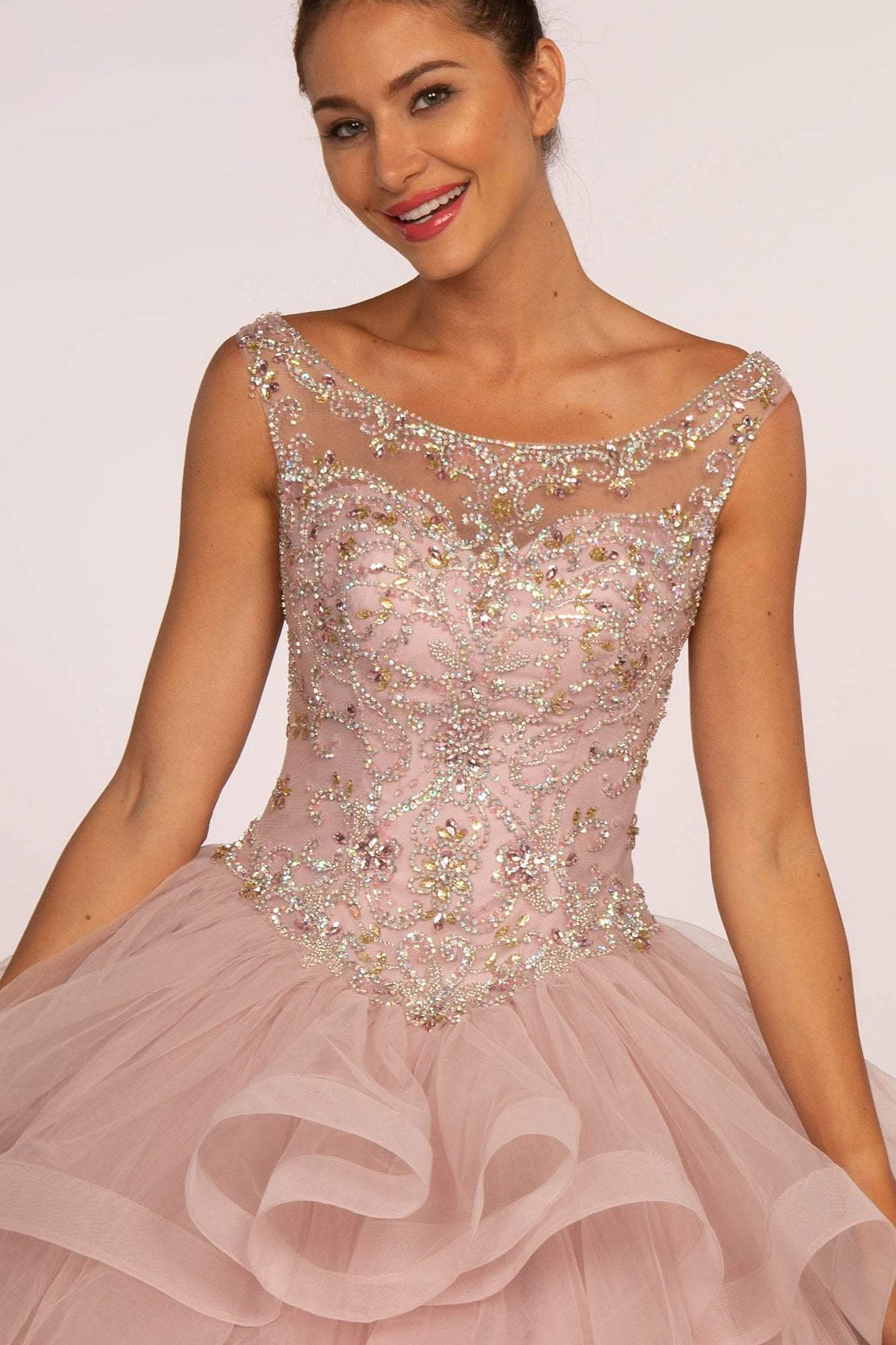 Elizabeth K - GL2517 Bead Embellished Ruffled Quinceanera Special Occasion Dress
