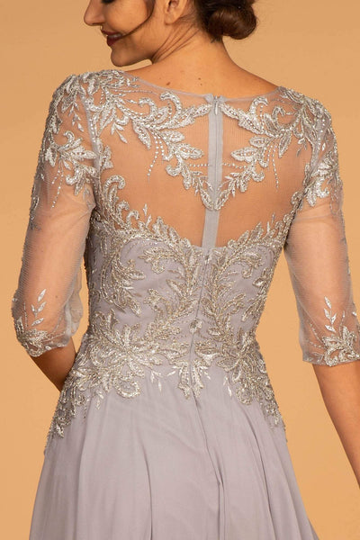 Elizabeth K - GL2524 Embroidered Quarter Length Sleeve Chiffon Dress Mother of the Bride Dresses