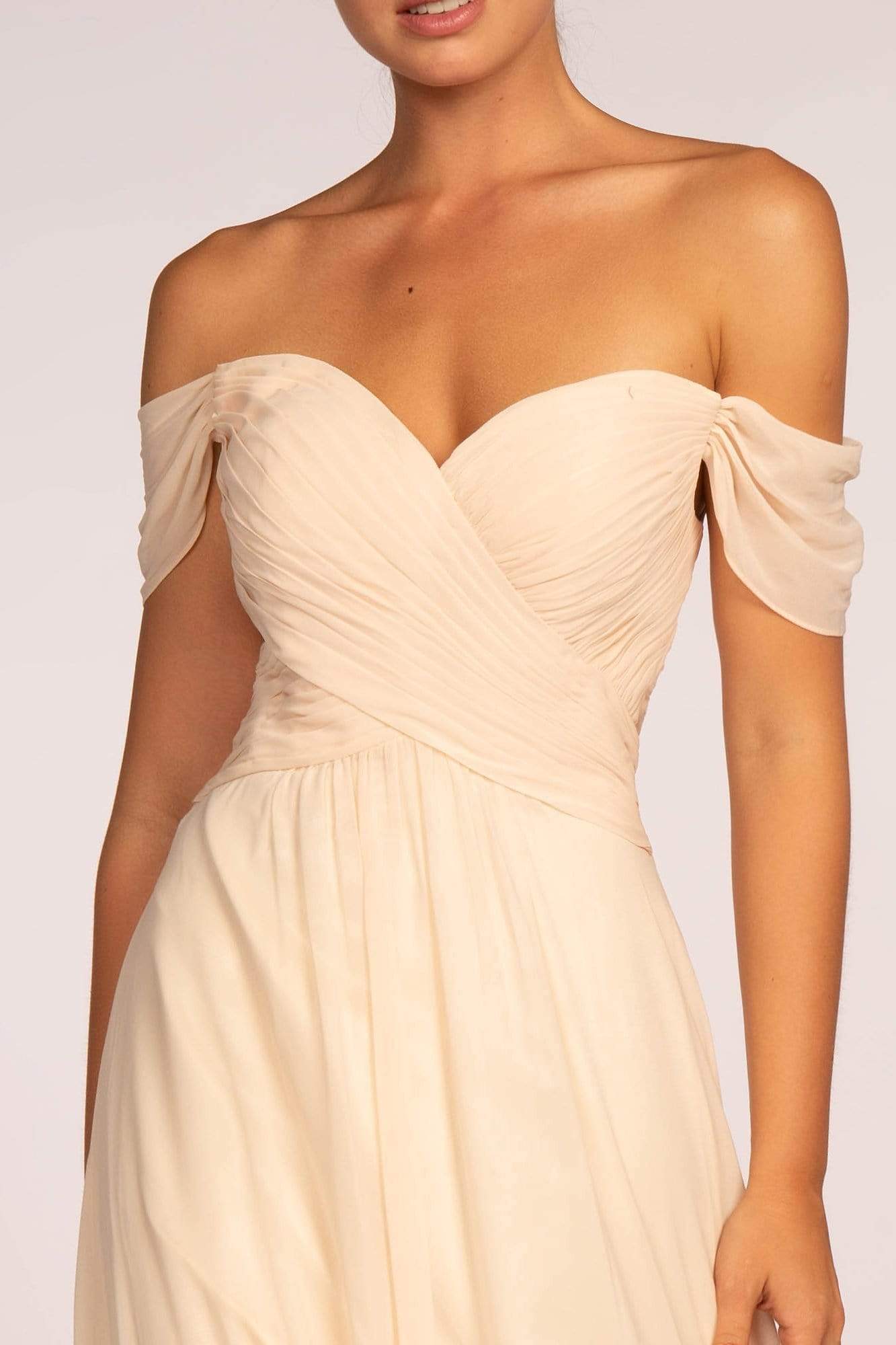 Elizabeth K - GL2550 Pleated Off-Shoulder Chiffon A-line Dress Bridesmaid Dresses