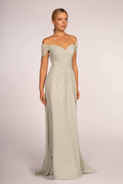 Elizabeth K - GL2550 Pleated Off-Shoulder Chiffon A-line Dress Bridesmaid Dresses XS / Sage