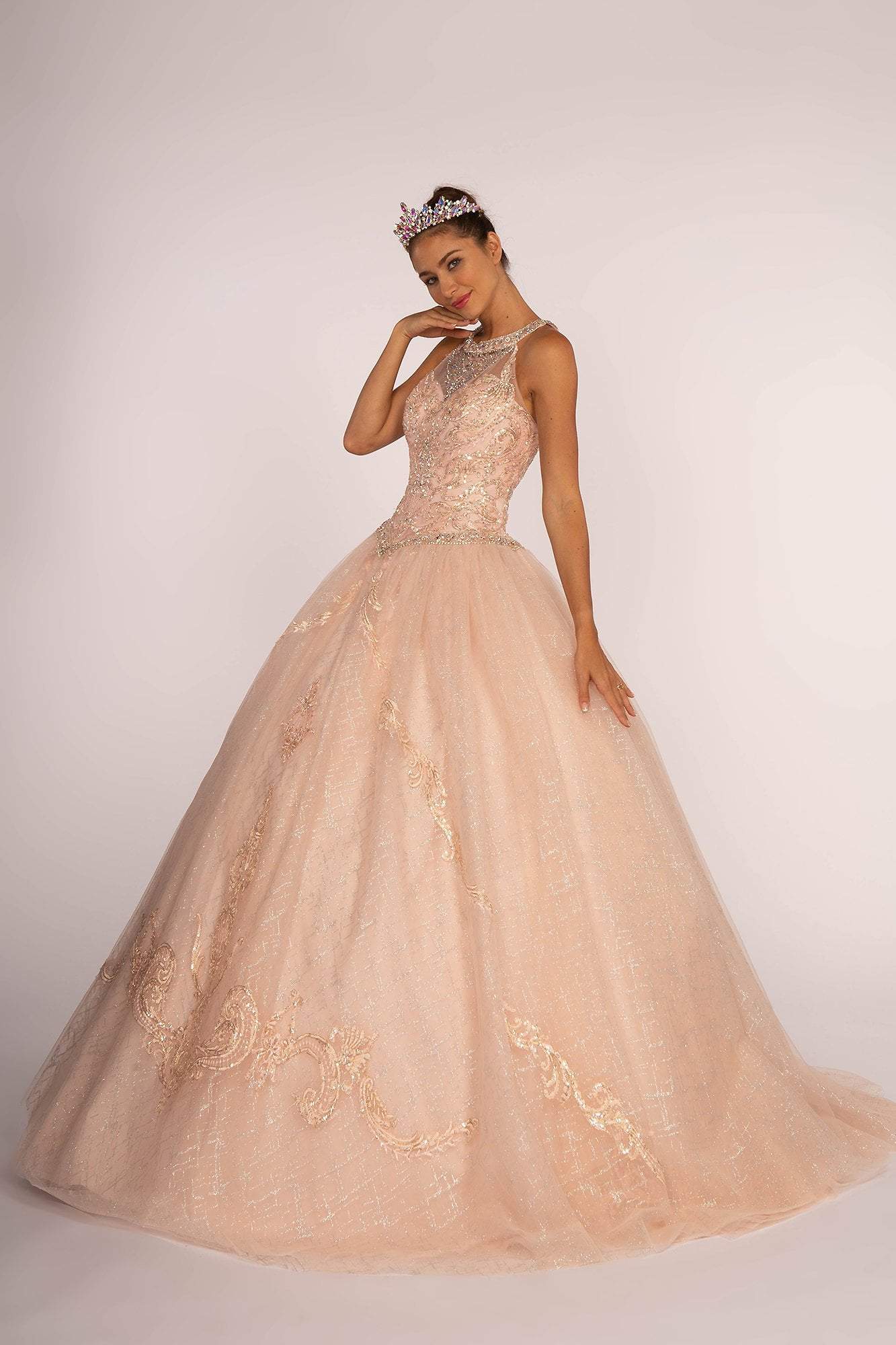 Elizabeth K - GL2600 Beaded Quinceanera with Sheer Bolero Special Occasion Dress