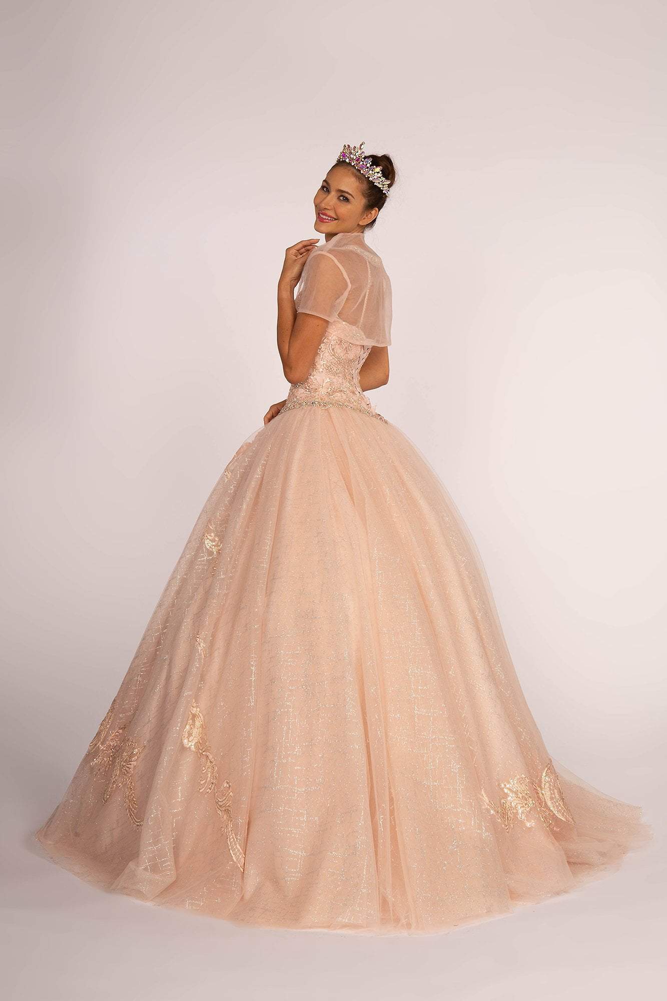 Elizabeth K - GL2600 Beaded Quinceanera with Sheer Bolero Special Occasion Dress