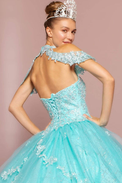 Elizabeth K - GL2602 Embroidered Halter Ballgown Special Occasion Dress