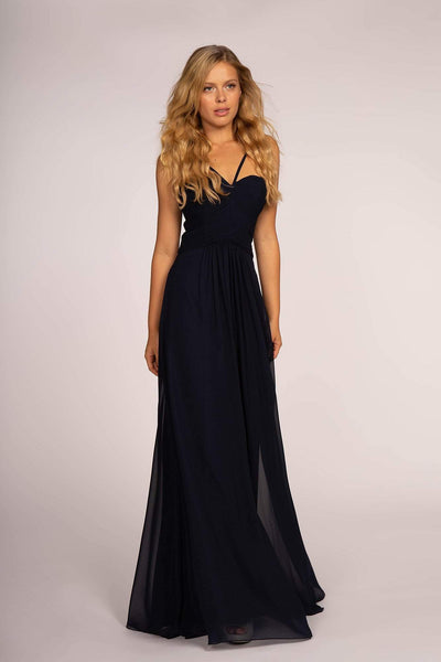 Elizabeth K - GL2607 Pleated Sweetheart Chiffon A-line Dress Bridesmaid Dresses XS / Navy