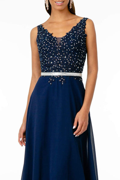 Elizabeth K - GL2653 Embroidered V-Neck A-Line Dress Special Occasion Dress