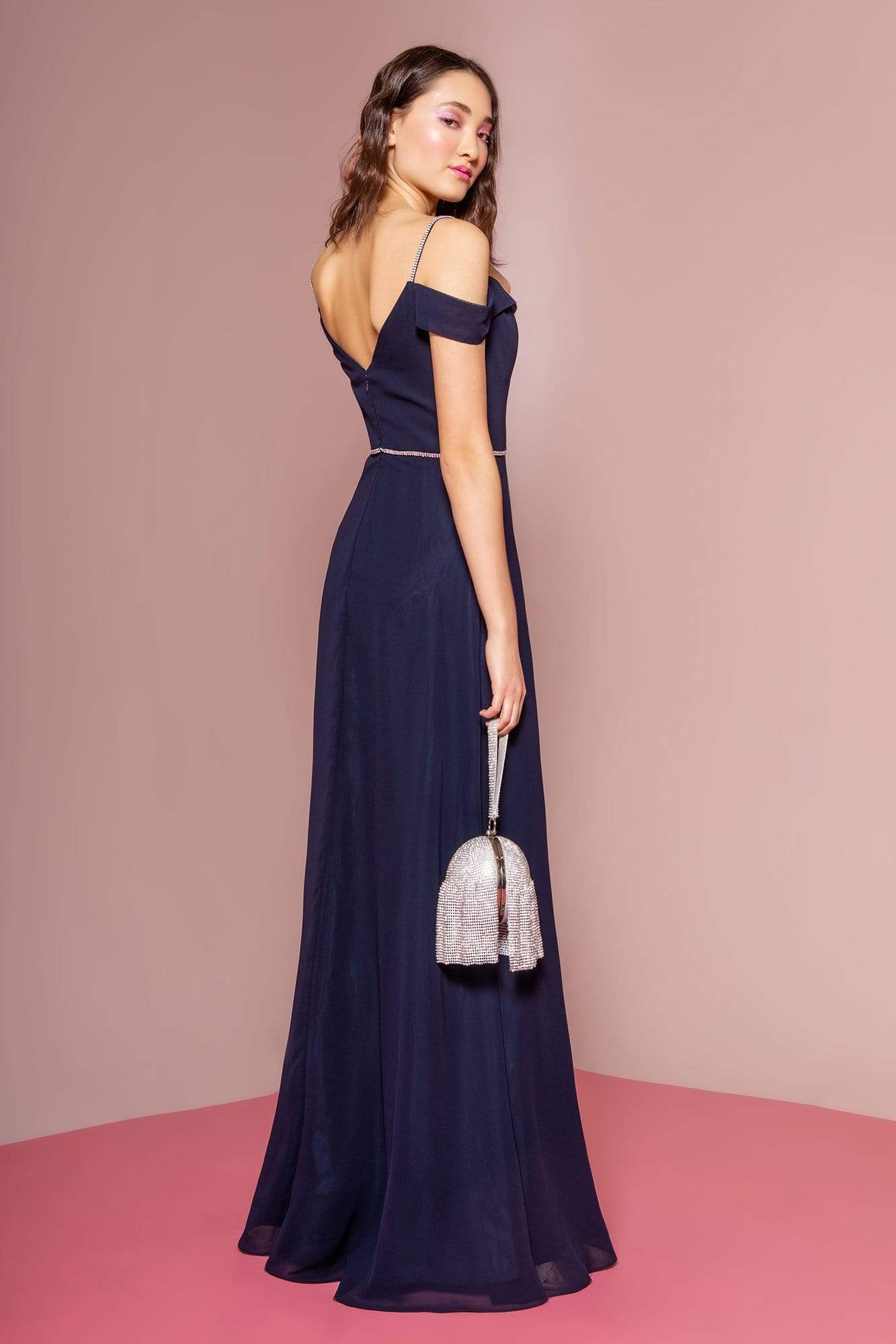 Elizabeth K - GL2665 Surplice Off Shoulder High Slit Gown Special Occasion Dress