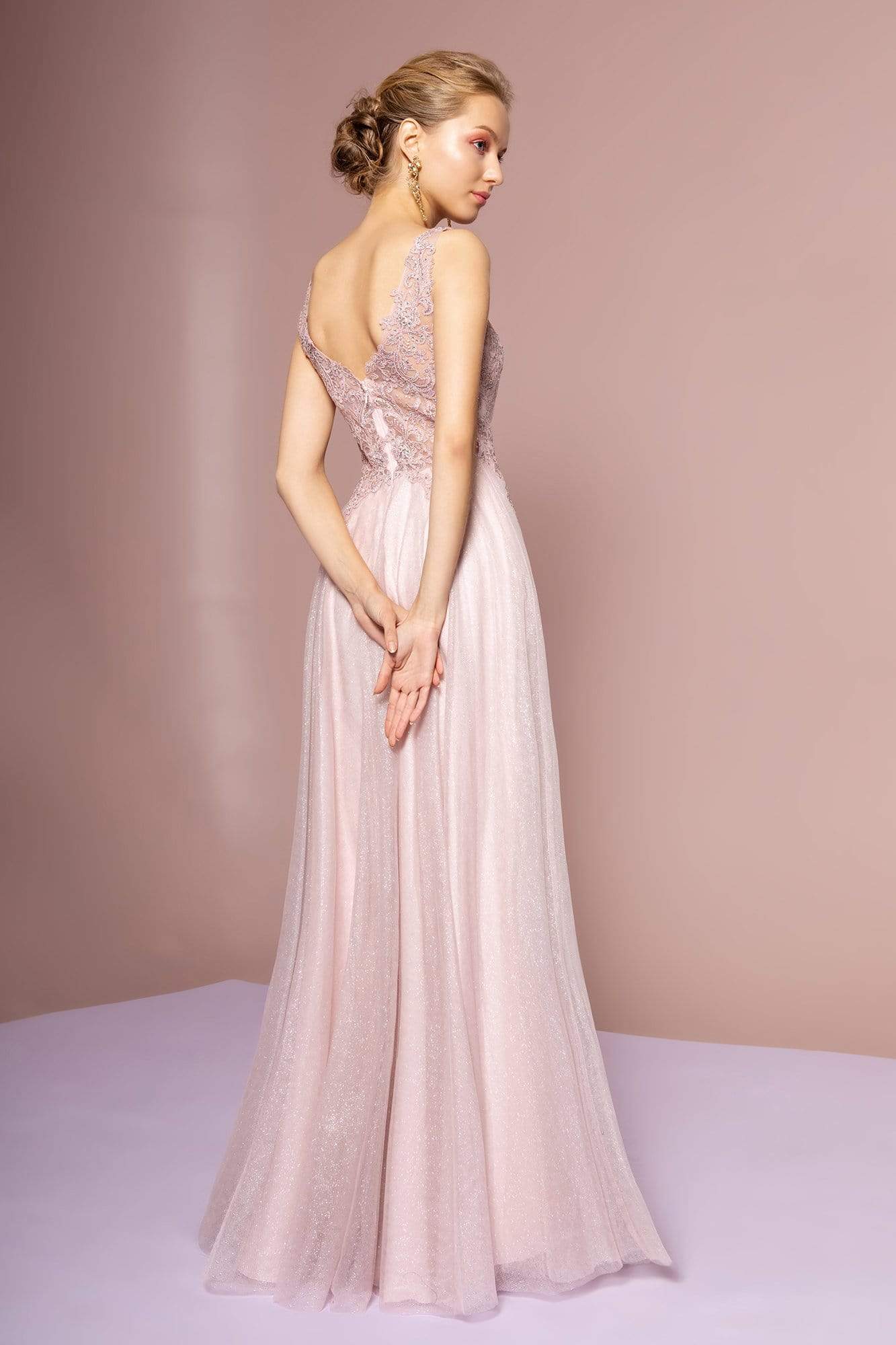 Elizabeth K - GL2692 Embroidered V-Neck A-Line Dress Special Occasion Dress