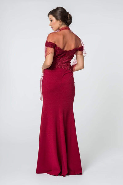 Elizabeth K - GL2708 Embroidered Off-Shoulder Jersey Trumpet Dress Evening Dresses