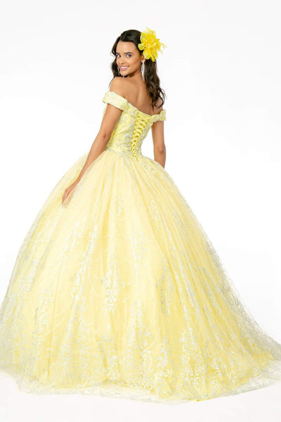 Elizabeth K - GL2910 Glitter Mesh Off-Shoulder Quinceanera Gown Quinceanera Dresses