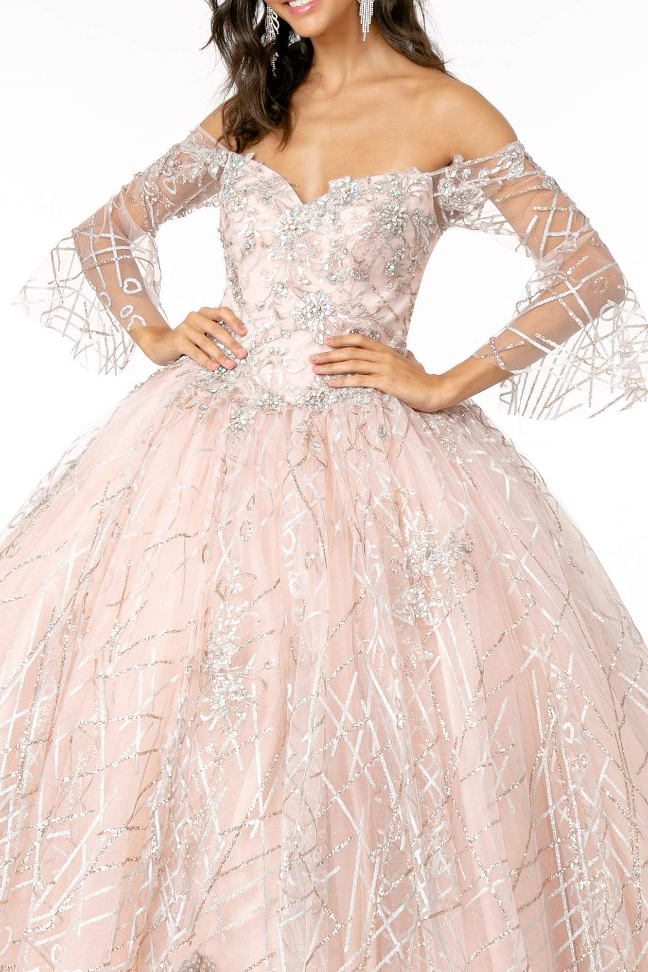 Elizabeth K - GL2911 Glitter Off-Shoulder Ballgown Quinceanera Dresses