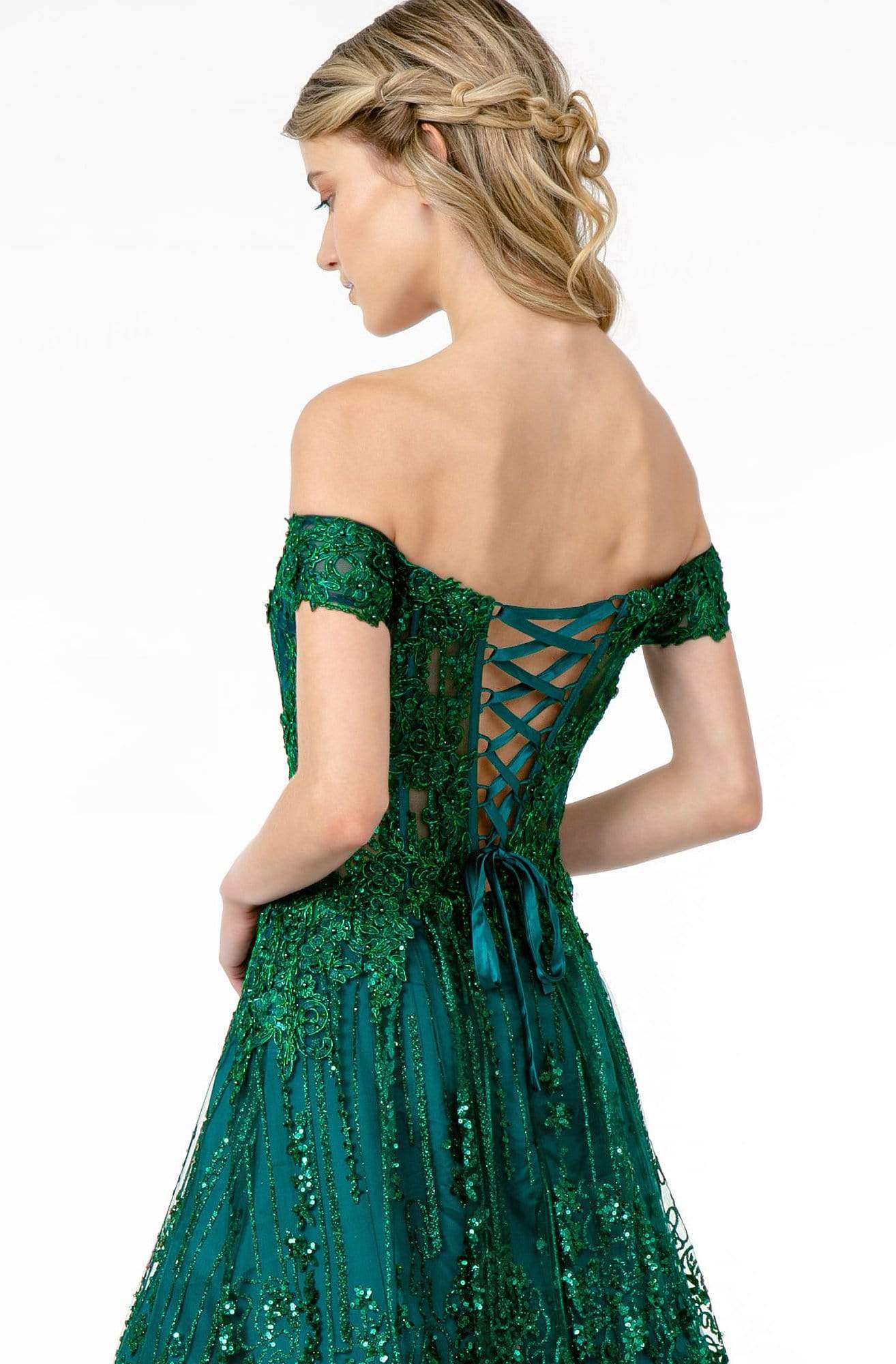 Elizabeth K - GL2941 Embroidered Off-Shoulder A-Line Gown Evening Dresses