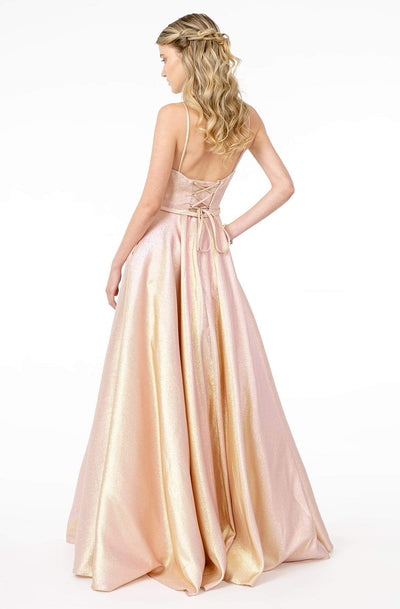 Elizabeth K - GL2951 Plunging V-Neckline A-Line Gown Prom Dresses