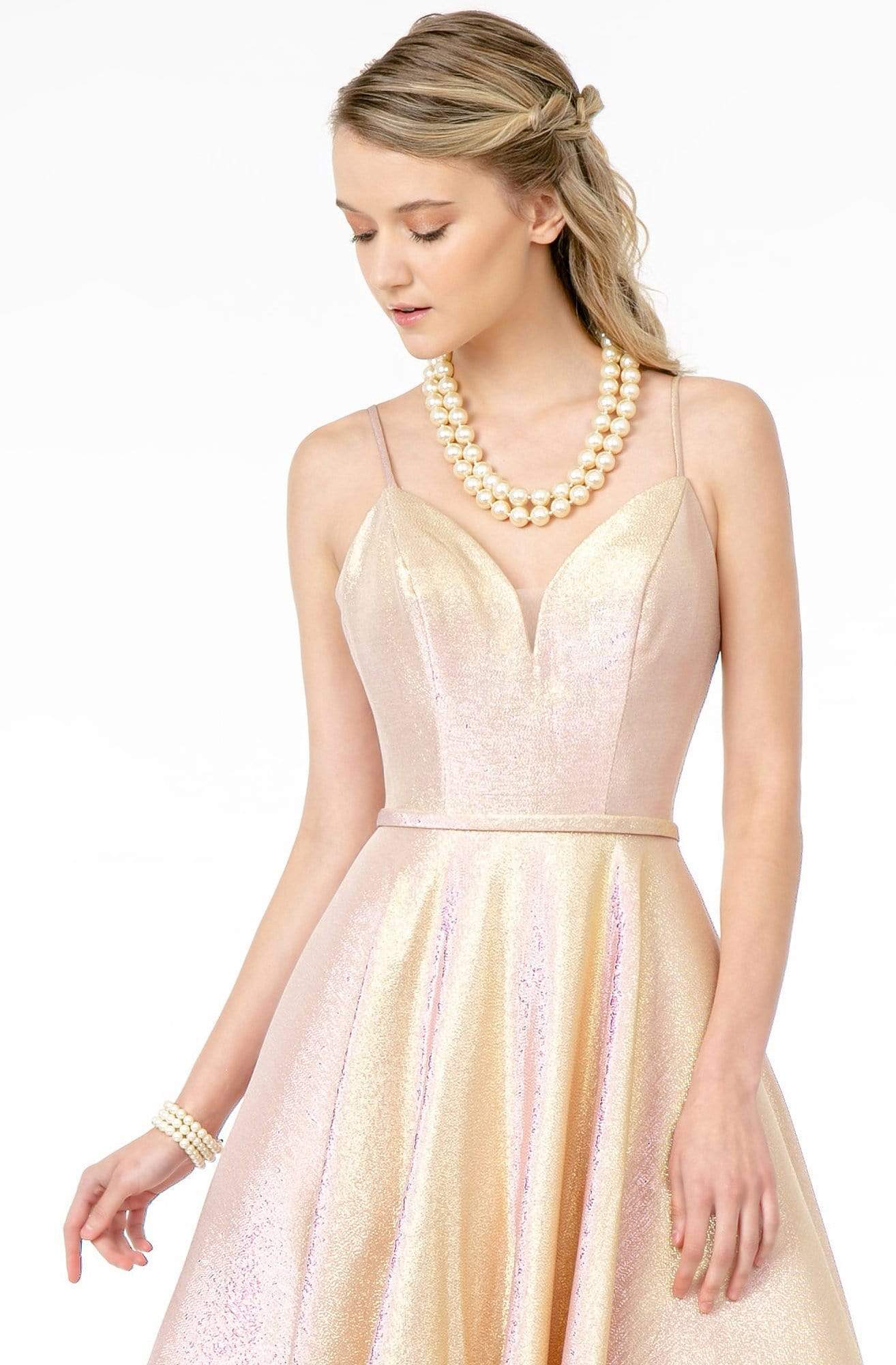 Elizabeth K - GL2951 Plunging V-Neckline A-Line Gown Prom Dresses