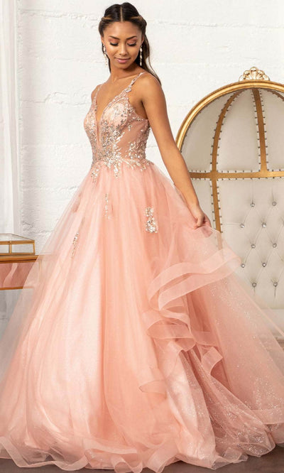 Elizabeth K GL3021 - Sleeveless Plunging V-neck Ballgown Quinceanera Dresses