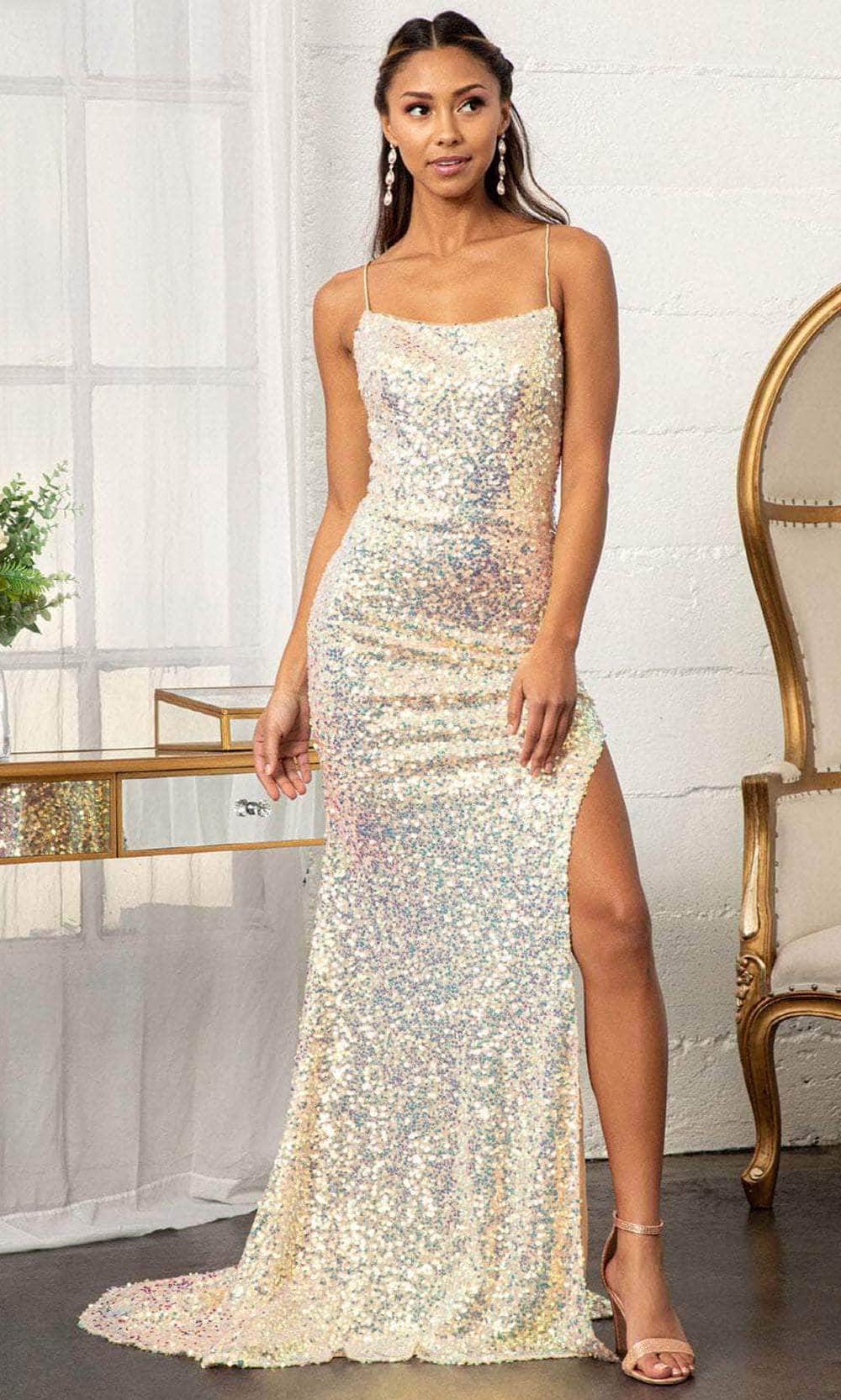 Elizabeth K GL3051 - Sleeveless Sequined Evening Gown Special Occasion Dress XS / L.Gold