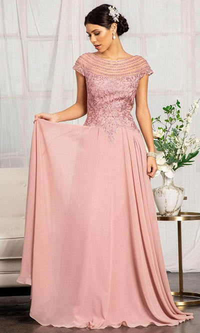 Elizabeth K GL3065 - Embroidered Scoop Formal Gown Special Occasion Dress XS / D/Rose