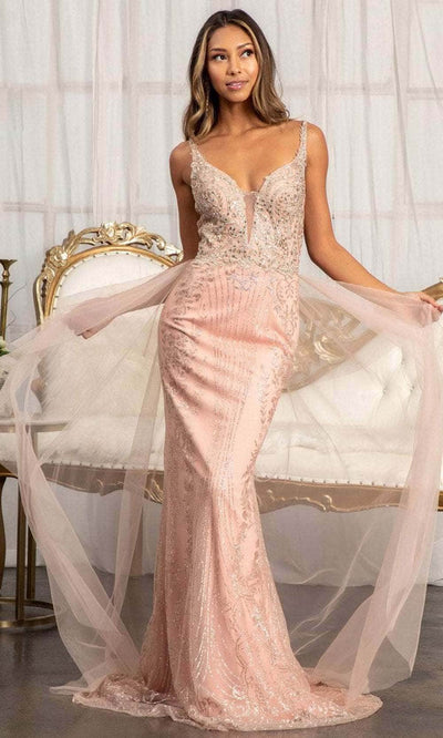 Elizabeth K GL3069 - Sleeveless Embellished Evening Gown Special Occasion Dress XS / Rose Gold