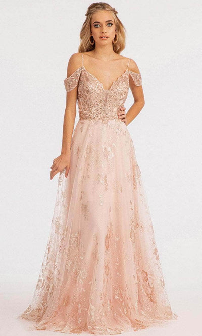 Elizabeth K GL3070 - Draping Sleeves Formal Gown Special Occasion Dress XS / Blush