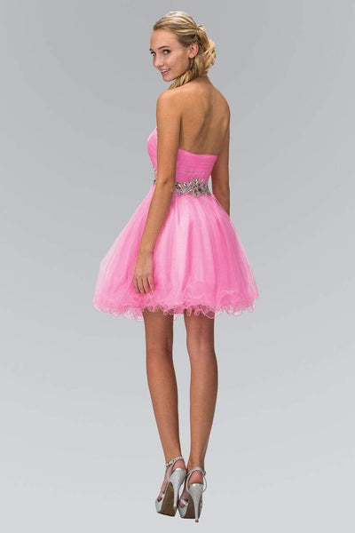 Elizabeth K - GS1139 Jeweled Ruched Sweetheart Tulle A-line Dress Homecoming Dresses
