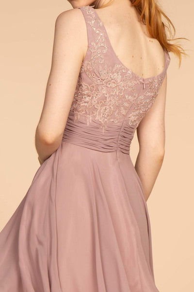 Elizabeth K - GS1612 Embroidered Pleated Waist Cocktail Dress Special Occasion Dress
