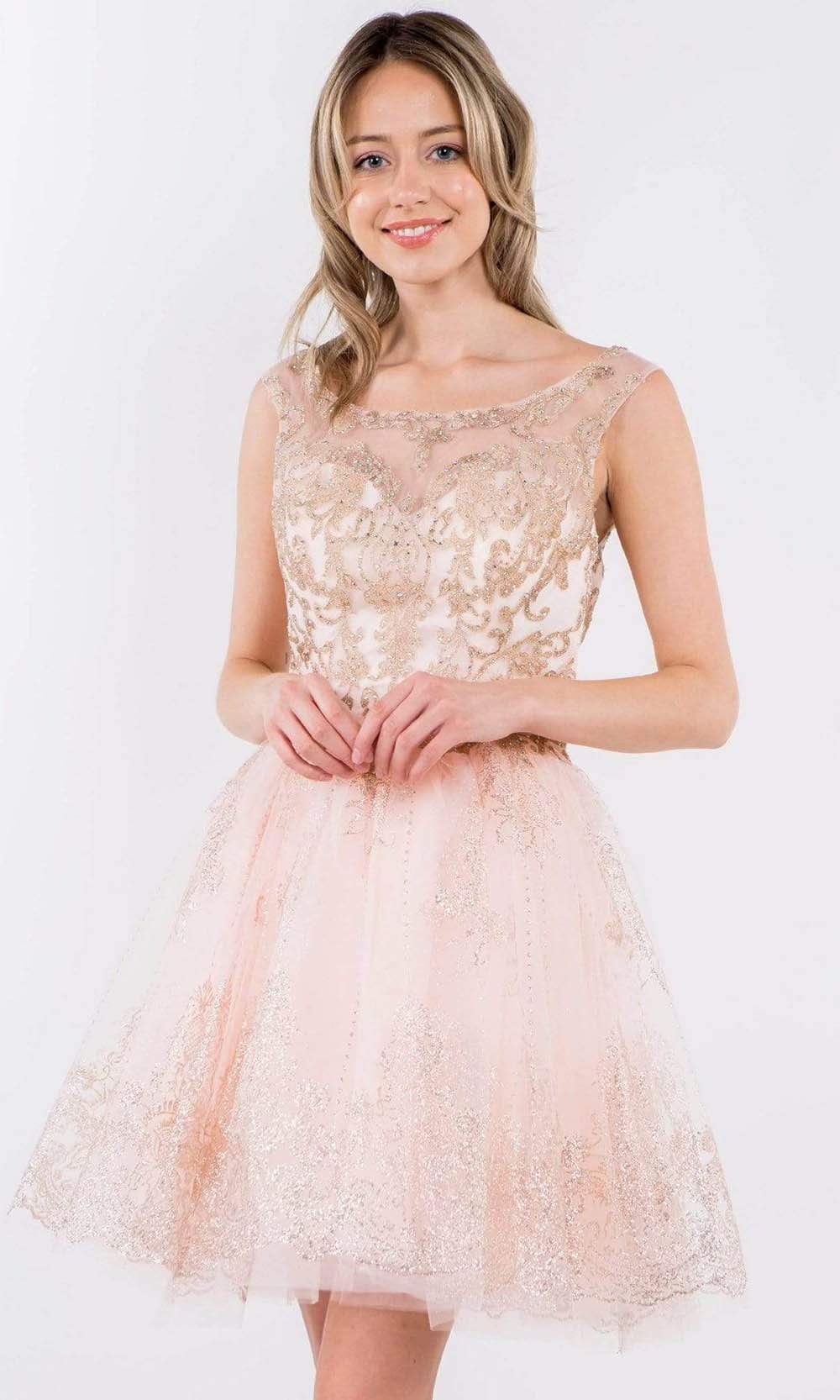 light pink dama dresses Long Strappy-Back Faviana Pink Prom Dress