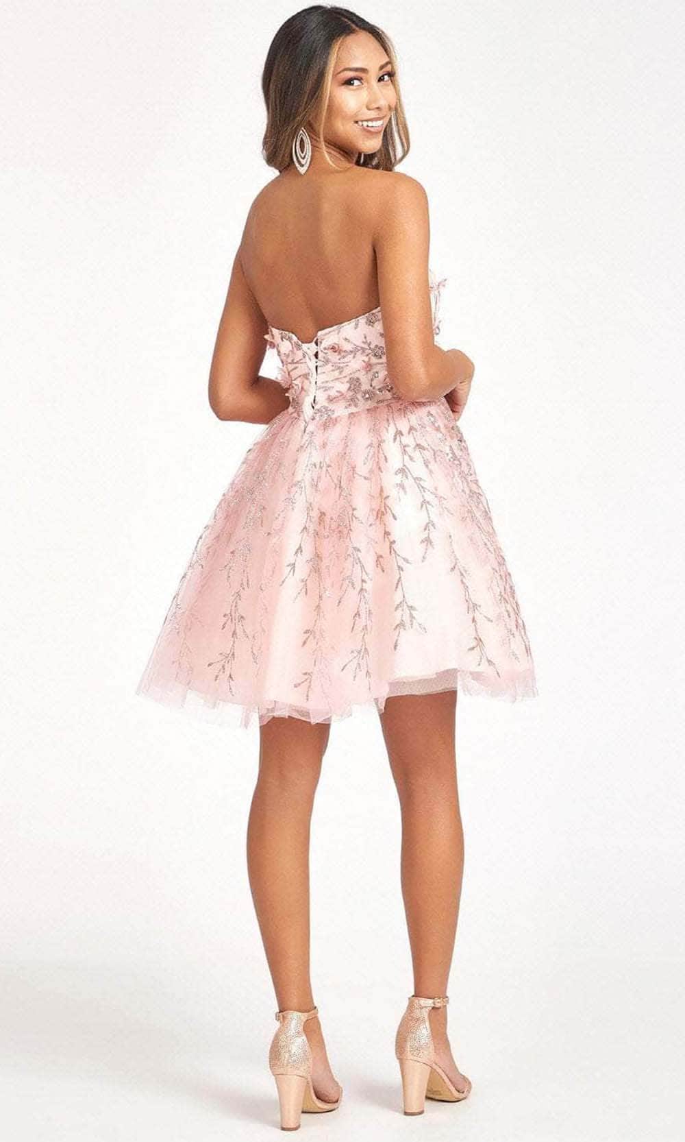 Elizabeth K GS1995 - Strapless Embellished Short Dress Special Occasion Dress