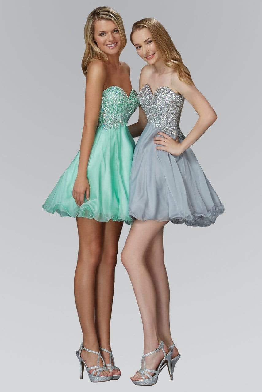 Elizabeth K - GS2088 Strapless Embellished Sweetheart Dress Special Occasion Dress XS / Mint