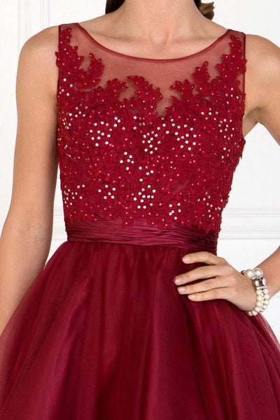 Elizabeth K - GS2414 Sparkly Beaded Lace Bodice Tulle Cocktail Dress Special Occasion Dress