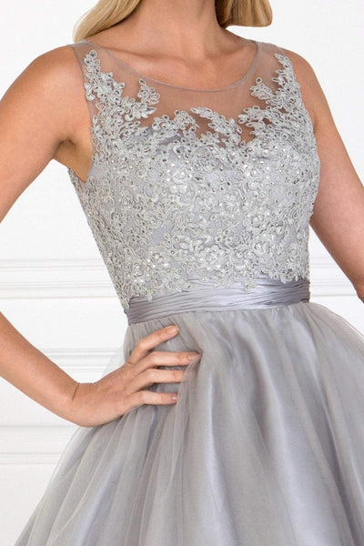 Elizabeth K - GS2414 Sparkly Beaded Lace Bodice Tulle Cocktail Dress Special Occasion Dress