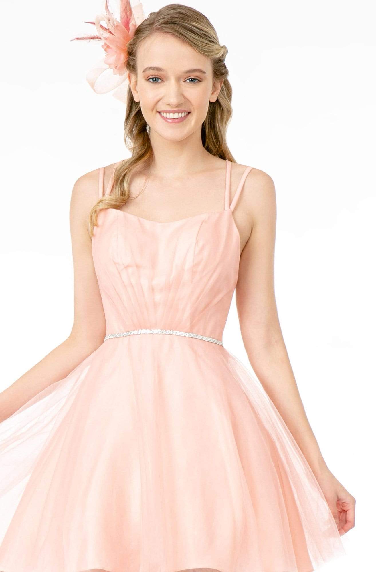 Elizabeth K - GS2866 Ruched V-Neck A-Line Cocktail Dress Homecoming Dresses