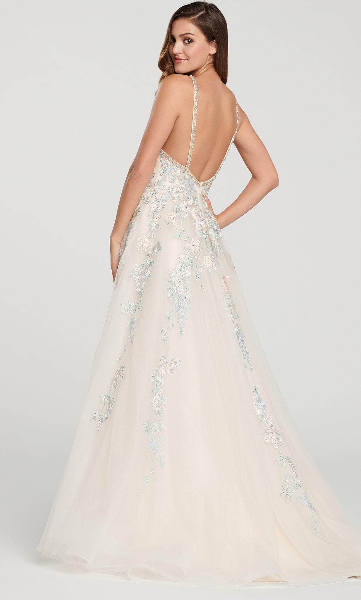 Ellie Wilde EW119010 - Sleeveless Beaded Evening Gown Evening Dresses