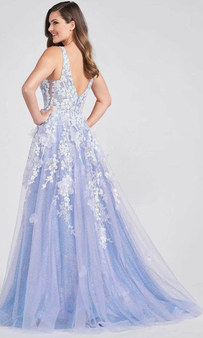 Ellie Wilde EW122007 - V-Neck Sleeveless Floral A-line Dress Prom Dresses