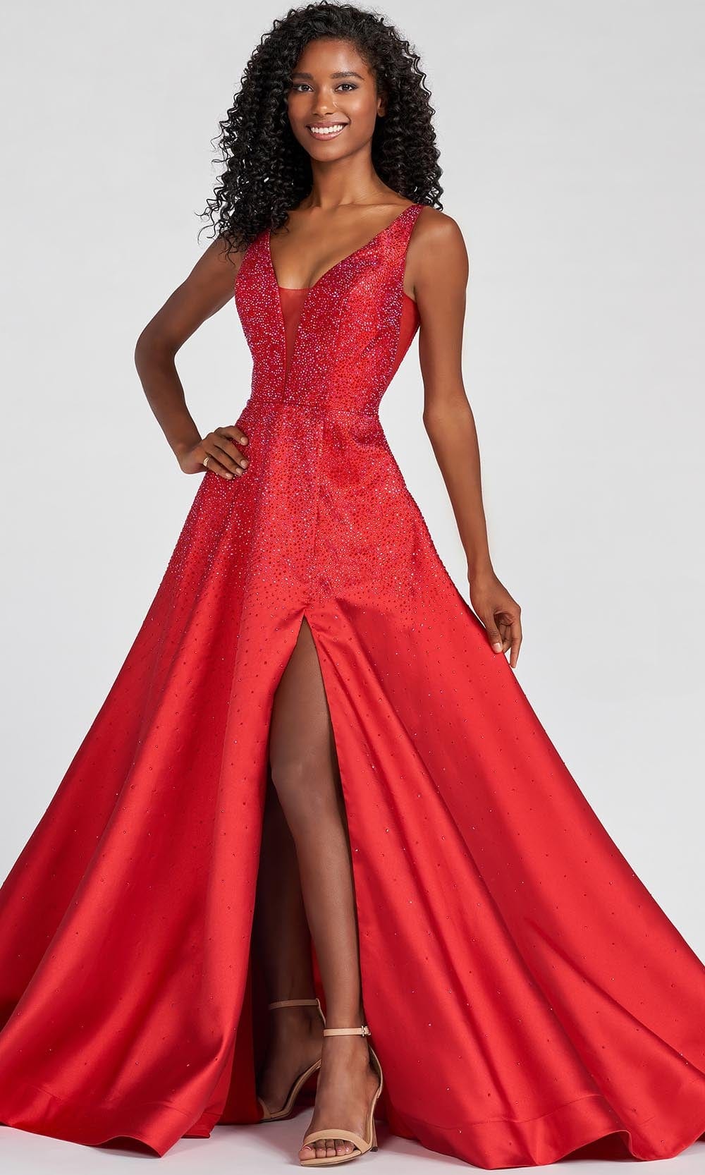 Ellie Wilde EW122021 - Beaded V-Neck Prom Gown Special Occasion Dress