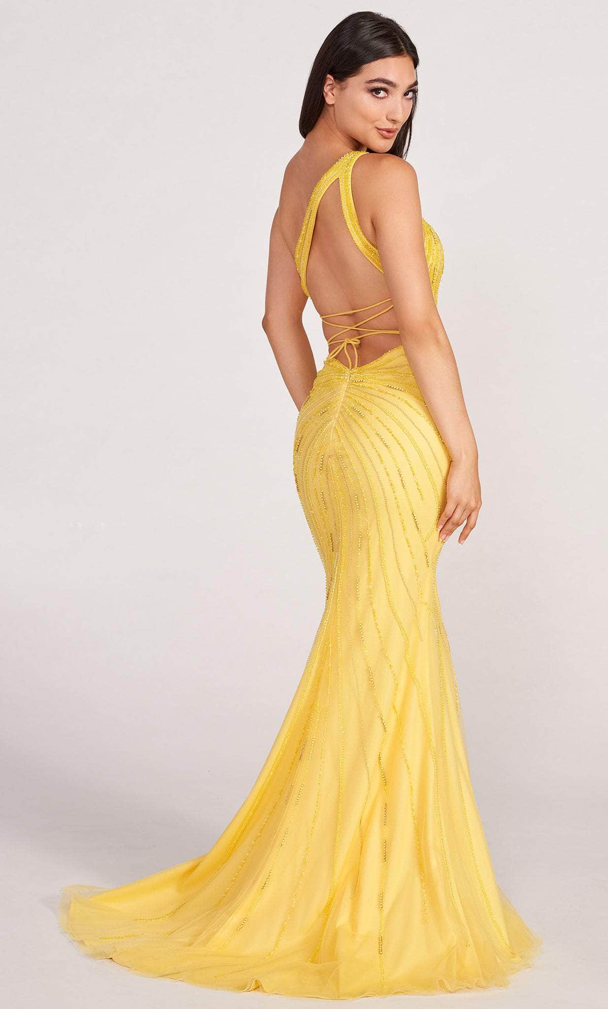 Ellie Wilde EW34019 - Beaded Asymmetric Evening Dress Evening Dresses